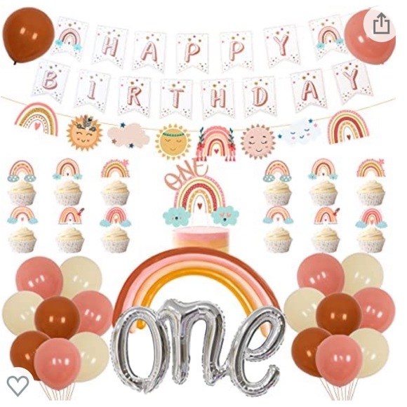 Boho Rainbow Birthday Party Backdrop & party decor Little Miss Onederful - Picture 2 of 2